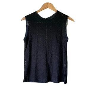 Rag & Bone Womens Black Lace Sleeveless Tank Blouse Medium